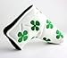 Lezhisnug Golf White Green Shamrock Clover Golf Blade Style Putter Head Cover Headcover