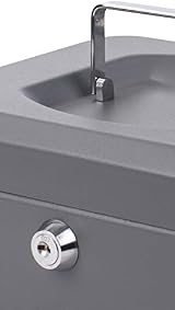 Pavo Premium 10-Inch Metal Cash Box with 2 Keys and Removable Tray Dark Grey view 2