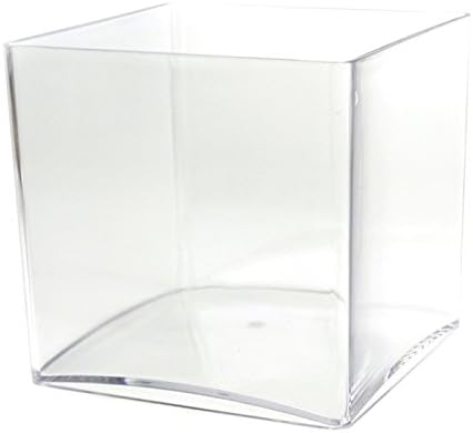 Firefly Imports Clear Acrylic Cube Vase Display, 6-inch x 6-inch