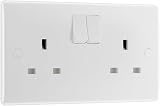 BG Electrical 822DP Double Switched Plug Socket 13A Double Pole Nexus 800 White view 1