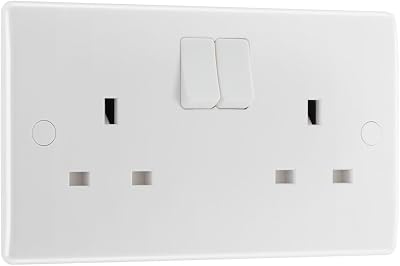 BG Electrical 822DP Double Switched Plug Socket 13A Double Pole Nexus 800 White