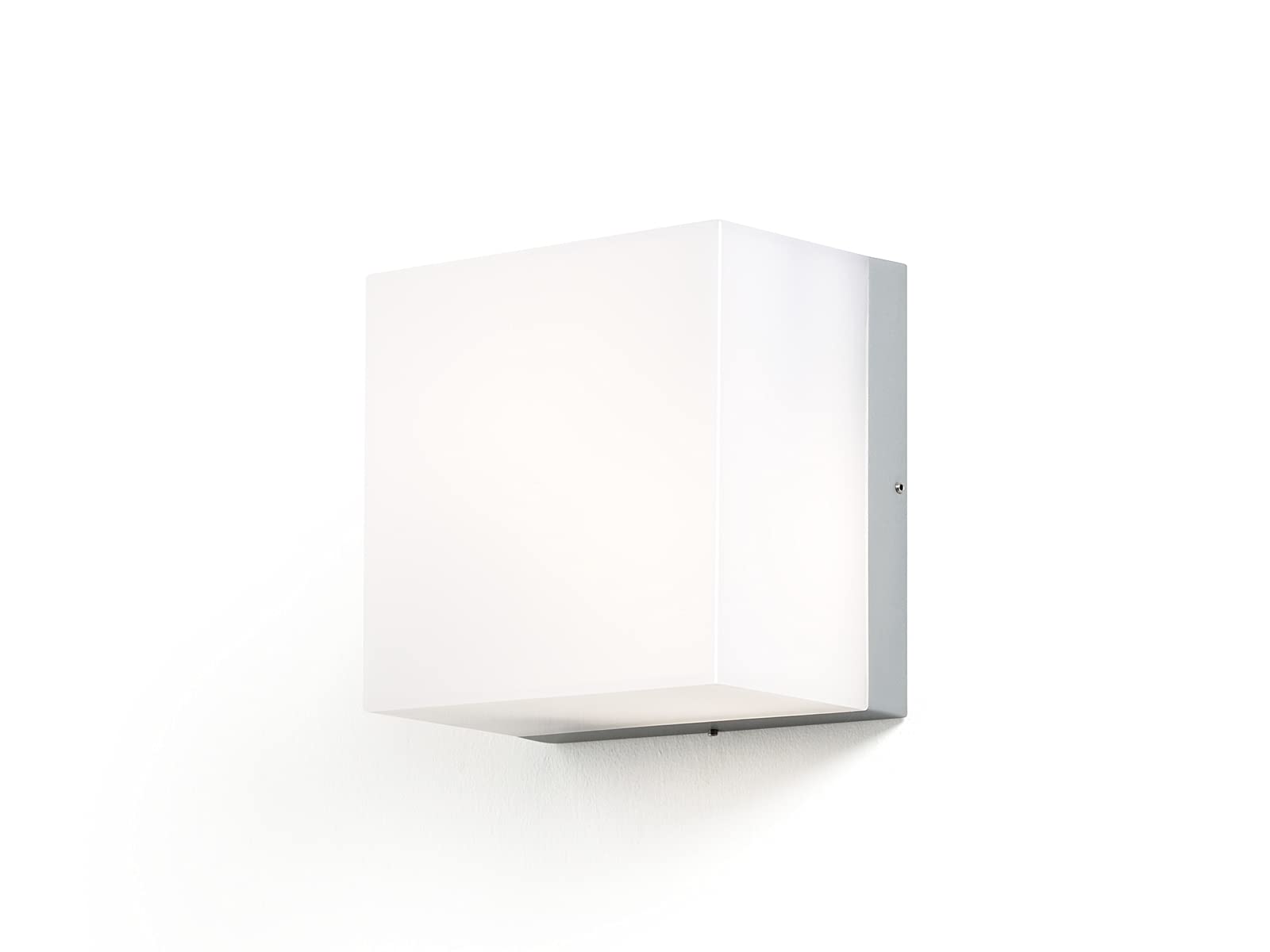 Konstsmide Outdoor Wall Lights/San Remo Large Up Down Modern Outdoor Wall Light/2 x 15 W E27 Max Bulb (Not Included) Wall Lamp/Frosted-Opal Polycarbonate Glass/Aluminium/IP54/Outside Light Aluminium