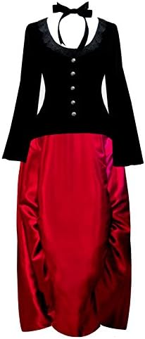 Victorian Valentine Steampunk Civil War Gothic Women's Top &amp; Skirt (2X, Red)