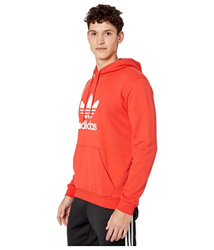 adidas Originals Men's Trefoil Hoodie Sweatshirt, Lush Red, L