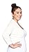 Libian Plus Size 3/4 Sleeve Cropped Bolero Shrug (1X, White)