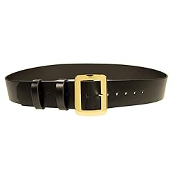 Santa Claus Belt, 2.5" Wide Leather Belt, Brass