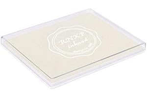 MOYBMG Large White Permanent Ink Pad for Rubber Stamps, 5x4 Inch, Kids Non-Toxic Safe Ink Pad, Paper Wood Fabric
