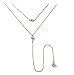 Fancymix Chic Y Lariat Style Chain Jewelry Rhinestone Necklaces for Women and Girls 606Y