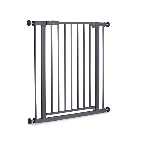 hauck Barrière de Securite Enfant Open N Stop 2 (Largeur 75 à 80 cm) - Sans Percage, Ouverture Bilatèrale à 1 Main, Verrouillage Manuel - Métal Gris