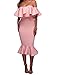 AlvaQ Women's Sexy Short Sleeve Club Bodycon Midi Dress Plus Size Party Cocktail Dresses Formal Dresses Small Pink