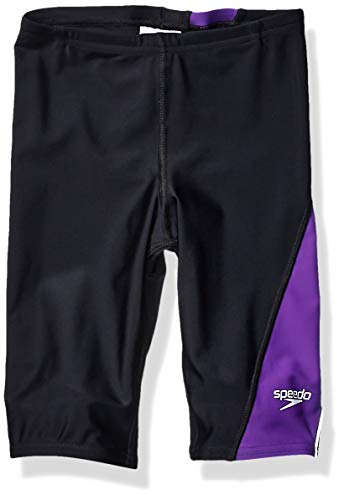 Speedo Men and Boys' Jammer Swimsuit-PowerFLEX Eco Revolve Splice, Purple, 28