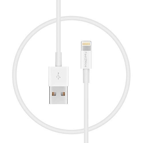 FEEL2NICE iPhone Charger 10 ft, Long Lightning Cable Wire 5pack Extra Charging Cord for Apple iPhone XR/X/8/8 Plus/7/7 Plus/6/6s/Plus/SE/5c/5s/5 iPad Air 2/Mini/Max 3Meter Charger Wire