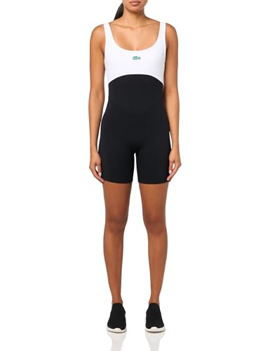Lacoste x Bandier Women's All Motion Colorblock 6" Bodysuit, Black, X-Large