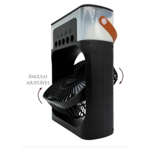 Mini Climatizador e Umidificador Portátil USB 3 em 1 | Ventilador de Mesa Pessoal Silencioso com Luz Noturna LED para Casa, Escritório e Viagem