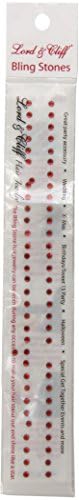 Lord and Cliff Bling Stones Hair Jewelry, Red, 30 Count