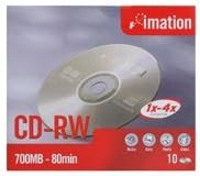 Imation CD-RW 52x 80 Minute Single Disc Recordable Rewritable Media