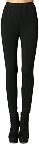 Plusasa Women's Cotton Warm Thick Tight Body Shaping Legging, Black, XXXL