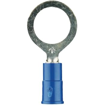 Install Bay 3M Ring Terminal Connector Vinyl 16/14 Gauge 3/8-Inch - 100 Pack (Blue)