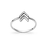925 Sterling Silver Triple Vector Triangle Design Band Ring | Size 5 to 10 | Friendship Boho Chic Minimalist Delicate Jewelry