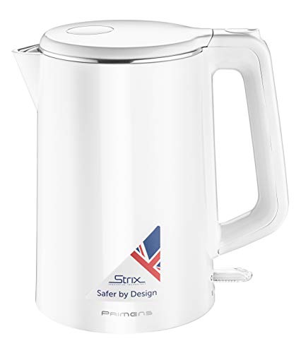 Premium Cordless Hot Water Electric Tea Kettle - Automatic Shut Off - Double Wall Cool Touch - Water Heater Boiler, Fast Boil - Portable Kettle - British Strix Сontroller