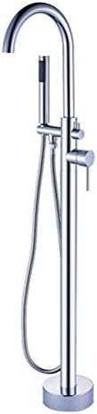 Faucet-High Quality Single Handles Bathroom Floor Mounted Tub Faucets W/Hand Shower Sprayer Solid Brass Mixer Tap Set [Energy Class A]