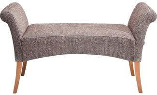 Gepolsterte Sitzbank Schlafzimmerbank Zickzack Muster Braun: Amazon.de