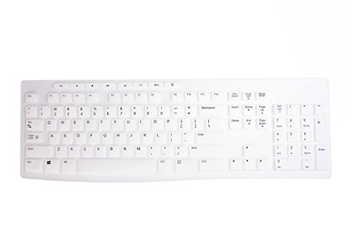 Leze - Ultra Thin Silicone Laptop Keyboard Cover Skin Protector for Logitech MK200 MK270 MK260 K200 K260 K270 Keyboard - Semi White - Thumbnail 4