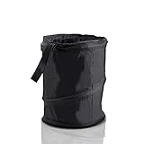Zone Tech Universal Traveling Portable Car Trash Can - Black Collapsible Pop-up Leak Proof Trash Can