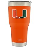 Simple Modern University of Miami 30oz Cruiser Tumbler - Vacuum Insulated Stainless Steel Travel Mug - Hurricanes Tailgating Hydro Cup College Flask