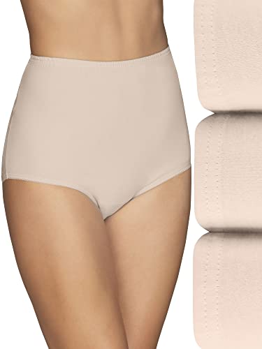 Vanity Fair Damen Unterwäsche mit Hoher Taille, Volle Abdeckung, Damenhöschen, Perfekt Slip, Baumwolle – Rehkitz/Rehkitz/Rehkitz, 7 (3er Pack)