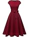DRESSTELLS Red Valentines Party Date Night Dress, Women's Cocktail Formal Wedding Guest 50s Vintage Tea Party Aline Midi Modest Prom Dress Burgundy XL