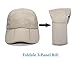 ELLEWIN Men's Baseball Cap UPF50 Hat W/Foldable Long Large Bill,One Size,Khaki