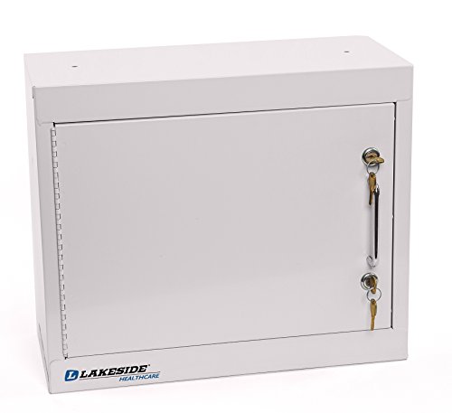 Lakeside LNC-1 Narcotics Cabinet; Single Door, Double Lock, (2) Adjustable Shelves, Beige, 18"L X 8"D X 15"H