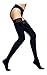 THIGH HIGH Opaque Black Brown Grey Blue Lace Top Stockings Sheer Nylon Pantyhose