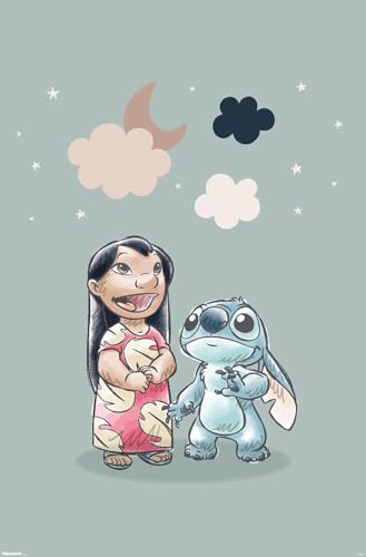 Trends International Disney Lilo and Stitch: Starry-Eyed - Clouds and Moon Wall…