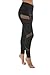Hollywood Star Fashion Women's Fish net Mesh Side Active Wear Leggings (Large, Black)