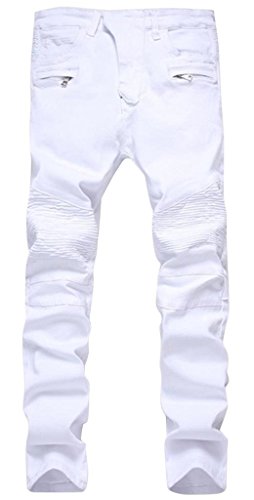 white biker pants