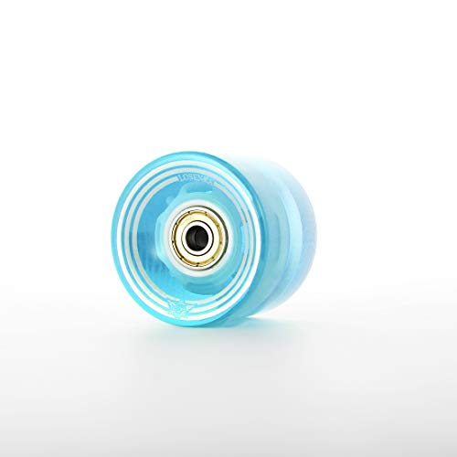 LOSENKA 6045 Fish Skateboard Wheels Flash PU Crusier Skateboard Wheels (4 Pack with Bearing) (Flash Blue)