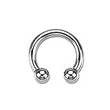 16G, 14G, 12G Horseshoe Circular Barbell 316L Surgical Steel Internally Threaded - Sold Individually (12G L: 3/8