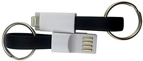 OniSavings Ultra Portable Charging Keychain Magnet holder USB Cable Great charger for Android and Iphone (Black, For Android)