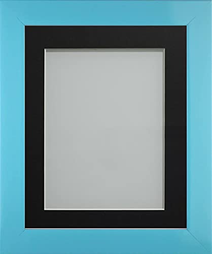 Frame Company Candy Range Aqua Blue 8x6 Frame With Black Mount for image size 5x3 inches