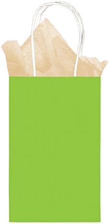 Candy Buffet Kiwi Green Small Paper Gift Bags with Handle x 12