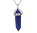 Natural Gemstone Necklace Healing Crystals Reiki Chakra Cut 18-20 Inch Gemstone Pendant Necklace (1pc) Great Gift