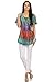 Sakkas 14783 - Dina Relaxed Fit Sequin Tie Dye Embroidery Cap Sleeves Blouse/Top - Turquoise - OS