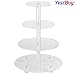 YestBuy 4 Tier Round Acrylic Cupcake Stand with Base, Premium Cupcake Holder, Acrylic Cupcake Tower Display Cady Bar Party Décor – Display for Pastry (4.7