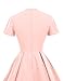 GownTown 1950s Vintage Dresses V-Neck Short-Sleeves Dresses Swing Stretchy Dresses