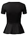 Doublju Stretchy Flare Peplum Blouse Tops for Women with Plus Size (Made in USA)