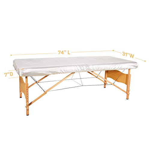 Massage Table Protective Cover,Silk Like Fitted Sheet,Stain-Resistant,Reusable,Machine Washable Spa Bed Sheet(Massage… - Image 4