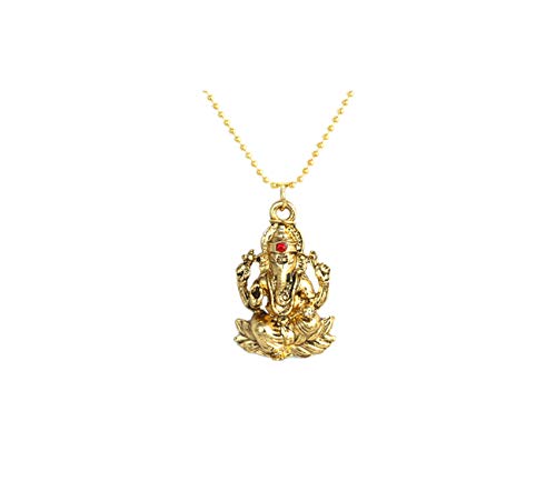 Waama Jewels Gold Plated Ganesha Ganpati Pendant Locket With Gold