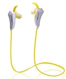 KONCEN® X11 Bluetooth 4.1 Mini Lightweight Wireless Sports Headset Headphones,Hands-Free Sport Earphone for iPhone,Samsung and All Smartphone(White&yellow)